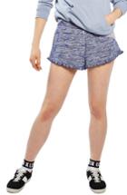 Women's Topshop Ruffle Space-dye Runner Shorts Us (fits Like 14) - Blue