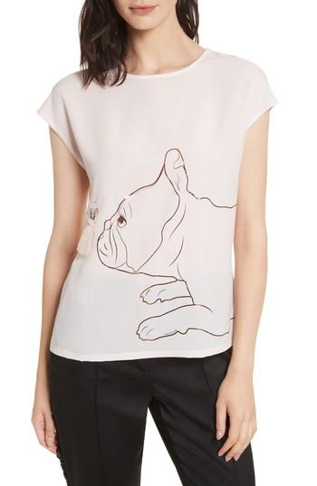 Women's Ted Baker London Fairy Tale Embellished Mixed Media Tee