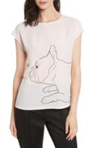 Women's Ted Baker London Fairy Tale Embellished Mixed Media Tee