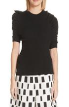 Women's Junya Watanabe Ruched Sleeve Ribbed Sweater - Black