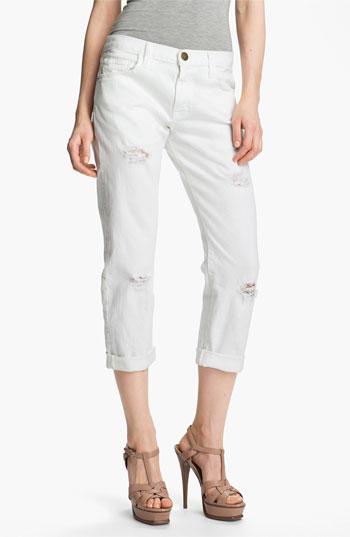 Current/elliott 'the Boyfriend Jean' Stretch Jeans (sugar) Womens Sugar Destroy