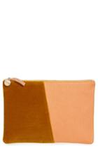 Clare V. Half And Half Mixed Media Clutch - Yellow