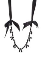 Women's Simone Rocha Beaded Flower & Ribbon Necklace