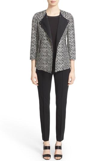 Women's Lafayette 148 New York 'city' Pintuck Slim Pants - Black