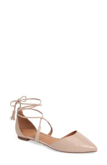Women's Halogen Oliver Ankle Wrap Flat M - Pink