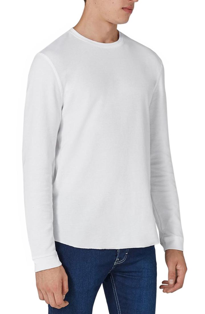 Men's Topman Waffle Knit Long Sleeve T-shirt