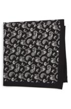 Men's Nordstrom Men's Shop Peloso Paisley Cotton Pocket Square, Size - Black