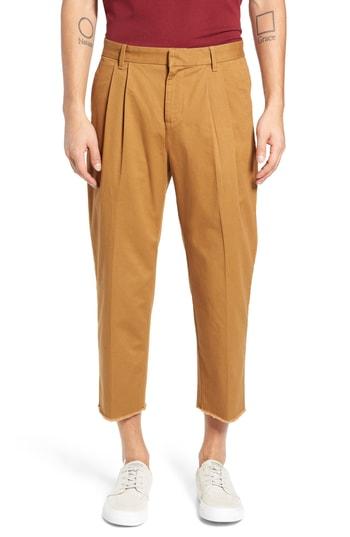 Men's The Rail Pleated Crop Pants - Brown