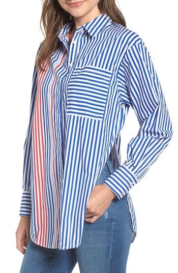 Women's Tommy Jeans Oversize Stripe Shirt - Blue
