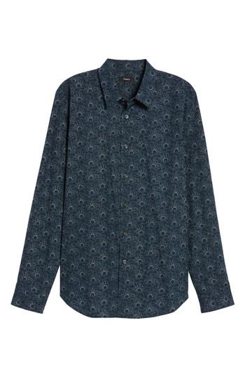 Men's Theory Nikko Trim Fit Print Sport Shirt - Black