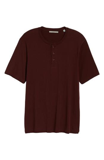 Men's Vince Layered Henley T-shirt - Red