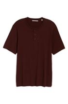 Men's Vince Layered Henley T-shirt - Red