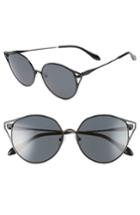 Women's Sonix Ibiza 55mm Cat Eye Sunglasses - Black Wire/ Black Solid