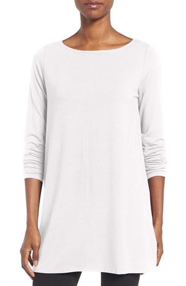 Women's Eileen Fisher Jersey Bateau Neck Tunic - White
