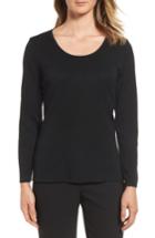 Women's Ming Wang Scoop Neck Top - Black