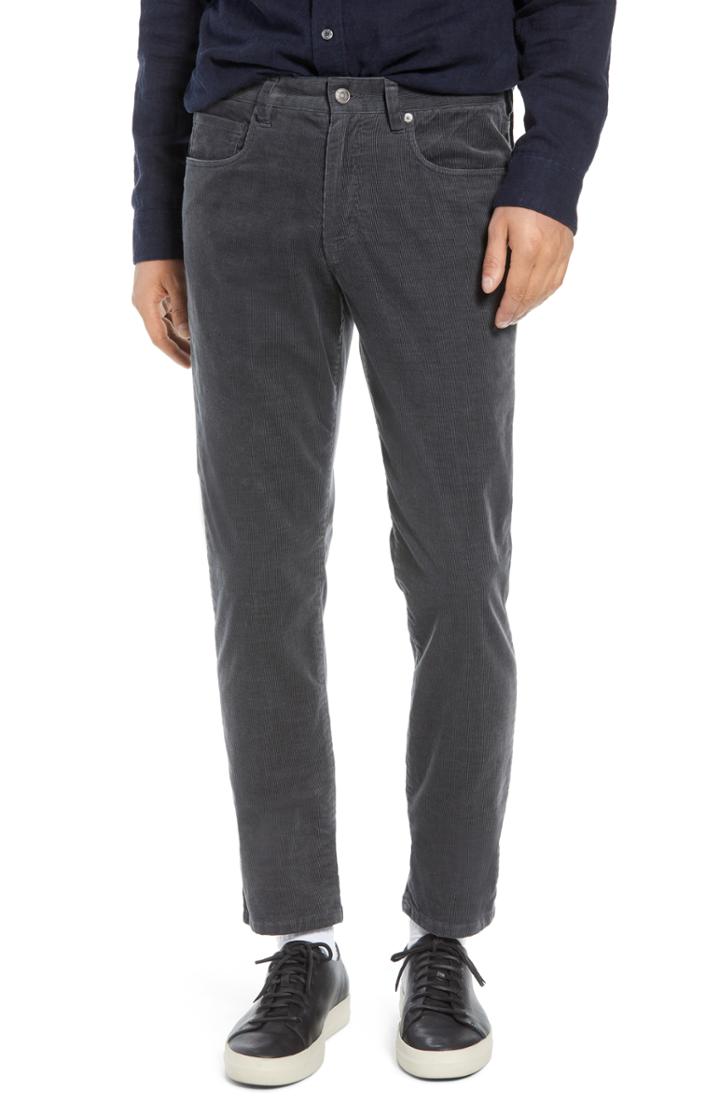 Men's Vince Dylan Slim Fit Corduroy Pants - Grey