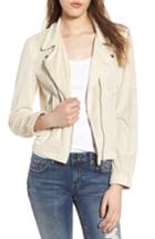 Women's Vigoss Perforated Faux Suede Moto Jacket - Ivory