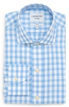 Men's Ledbury Slim Fit Winford Gingham Cotton & Linen Sport Shirt - Blue