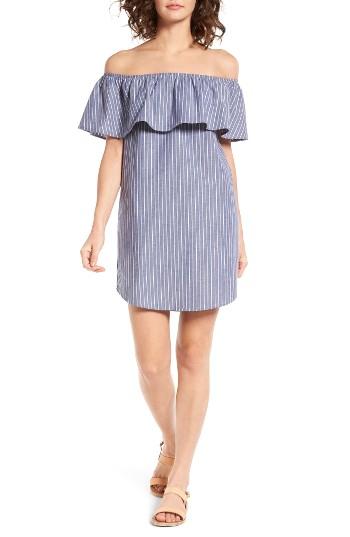 Women's Socialite Amanda Ruffle Off The Shoulder Dress - Blue