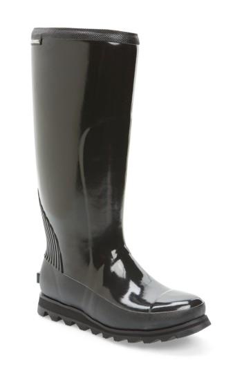 Women's Sorel Joan Glossy Rain Boot, Size 5 M - Black