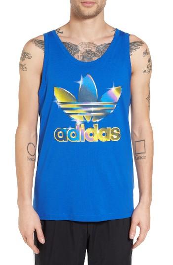 Men's Adidas Originals Trefoil Graphic Tank - Blue