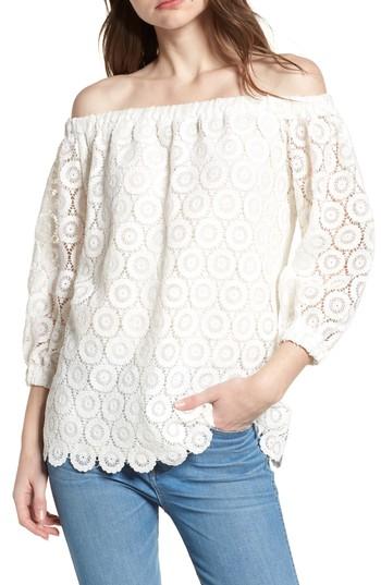Women's Bishop + Young Karlee Lace Off The Shoulder Top - White