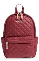 Mz Wallace 'small Metro' Quilted Oxford Nylon Backpack - Burgundy