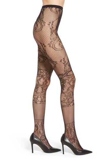 Women's Nordstrom Fashion Net Tights - Black