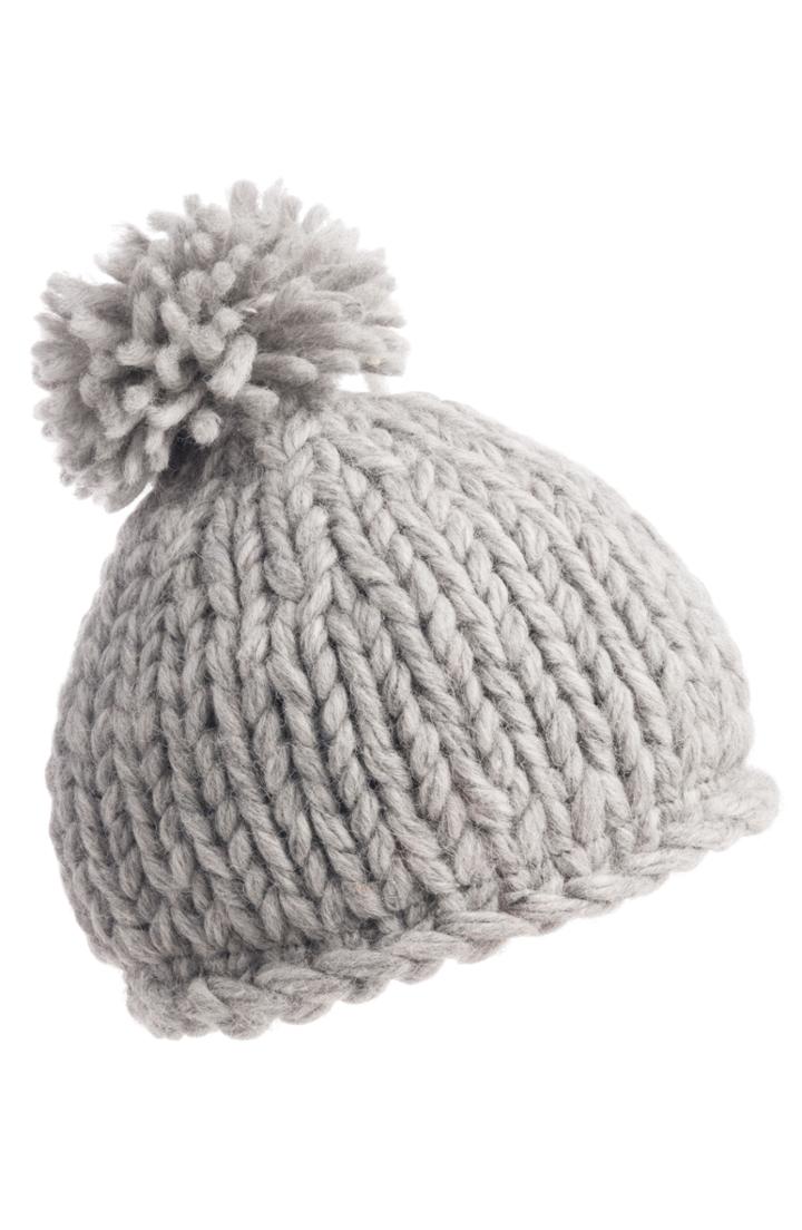 Women's Nirvanna Designs Chunky Knit Pompom Beanie - Grey