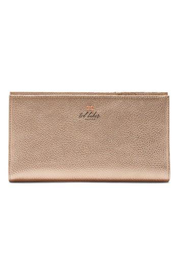 Ted Baker London Kayy Metallic Leather Travel Wallet - Pink