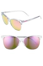 Women's Smith Rebel 57mm Mirrored Lens Cat Eye Sunglasses - Crystal/ Pink