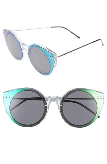 Women's Spitfire Alpha 1 60mm Mirrored Sunglasses - Clear/ Green Mirror/ Black