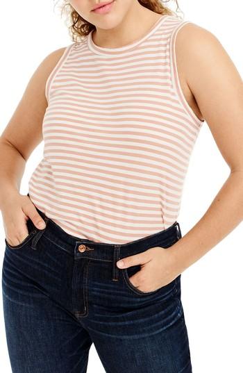 Women's J.crew Irene Stripe Muscle Tank, Size - Ivory