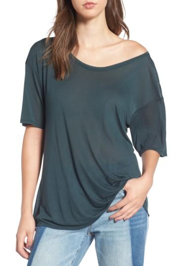 Women's Treasure & Bond Off The Shoulder Tee, Size - Green