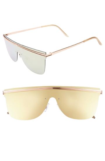 Women's Glance Eyewear 50mm Rimless Shield Sunglasses - Rose Gold