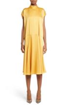 Women's Valentino Hammered Satin Midi Dress - Yellow