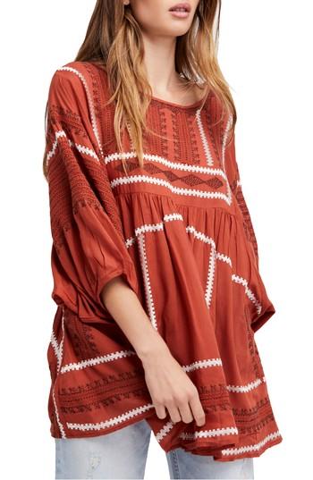 Women's Free People Wild One Embroidered Top - Orange