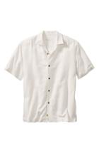 Men's Tommy Bahama 'lei Riviera Jacquard' Regular Fit Silk Camp Shirt - White