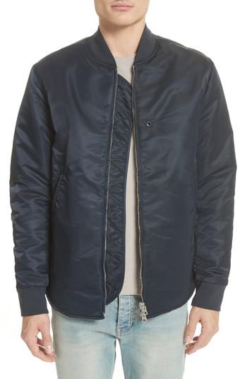 Men's Acne Studios Nylon Bomber Jacket Eu - Blue