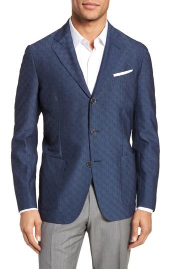 Men's Culturata Trim Fit Print Blazer R - Blue