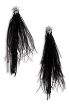 Women's The Accessory Junkie Kate Ostrich Feather Earrings