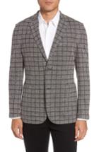 Men's Vince Camuto Del Aria Slim Fit Check Knit Jacket, Size - Grey