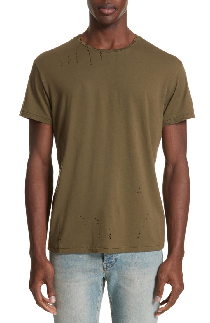 Men's R13 Surplus Destroyed T-shirt - Green