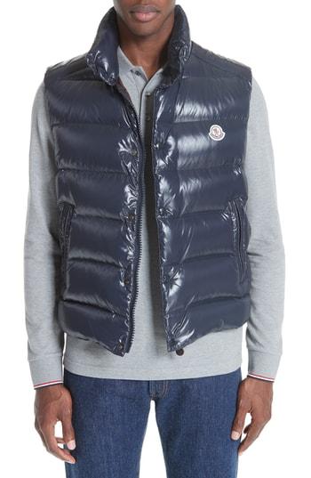 Men's Moncler Tib Down Vest - Blue