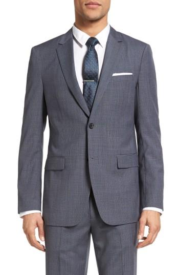 Men's Theory Wellar Trim Fit Houndstooth Wool Sport Coat R - Blue