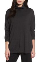 Petite Women's Eileen Fisher Merino Wool Boxy Turtleneck Sweater P - Grey