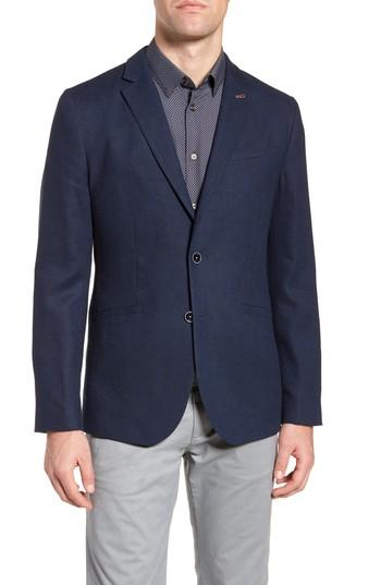 Men's Ted Baker London Hines Trim Fit Linen Blend Blazer (l) - Blue