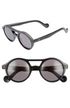 Women's Moncler 51mm Round Sunglasses - Black/ Smoke