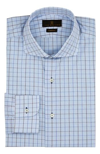 Men's Ike Behar Regular Fit Check Dress Shirt .5 32/33 - Blue