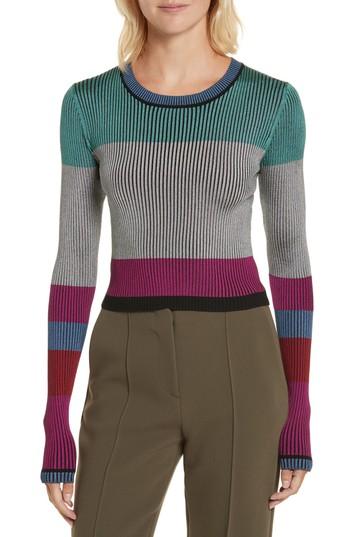 Women's Diane Von Furstenberg Cropped Plaited Pullover, Size - Grey